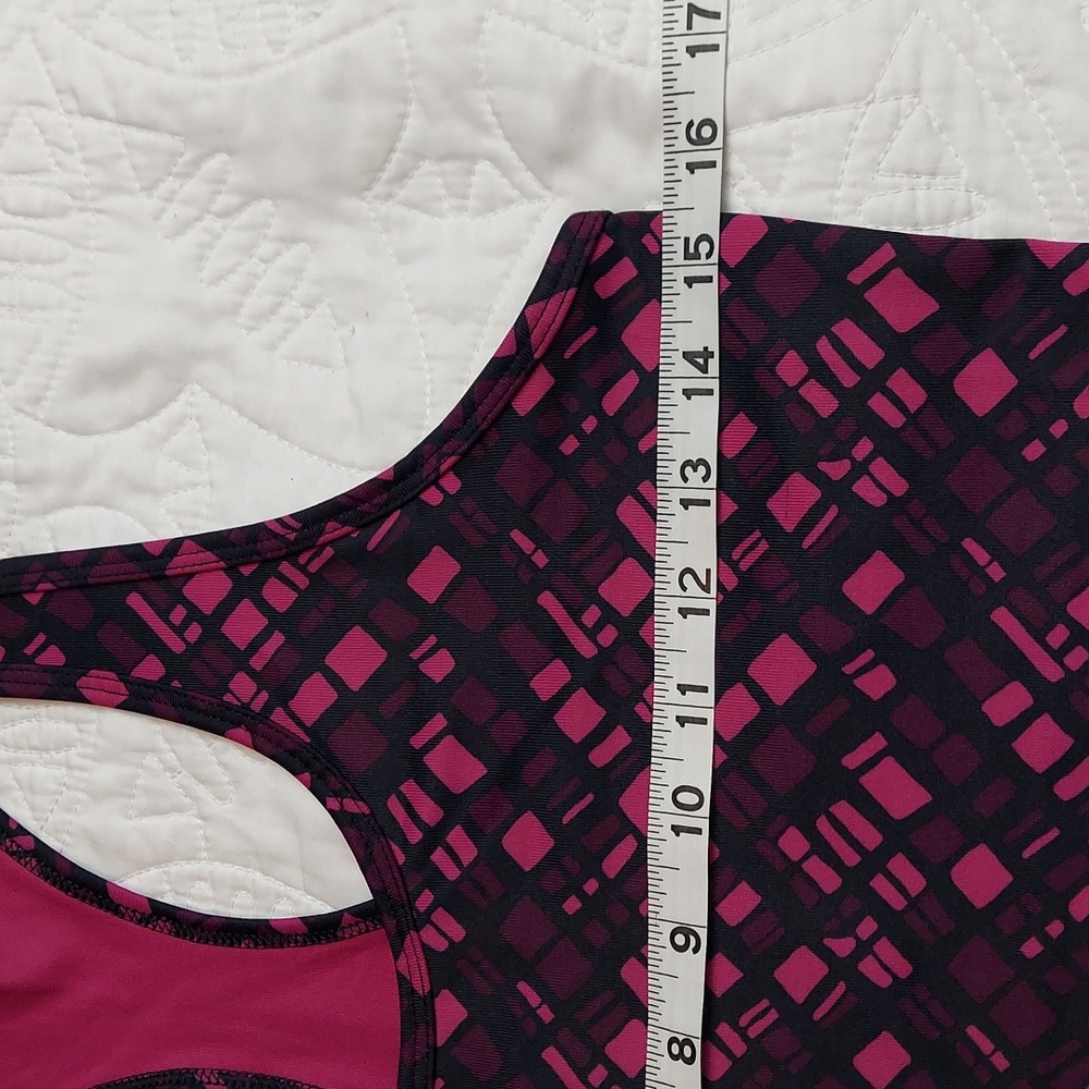 Champion Pink and Black Patterned Racerback Tank Top, Size Medium, Like New - Picture 6 of 7